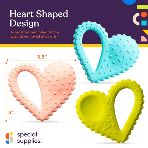 Miniatura 5 de Special Supplies Cuchara de corazón mordedora, herramientas de terapia motora oral, estimulación texturizada y tratamiento de entrada sensorial
