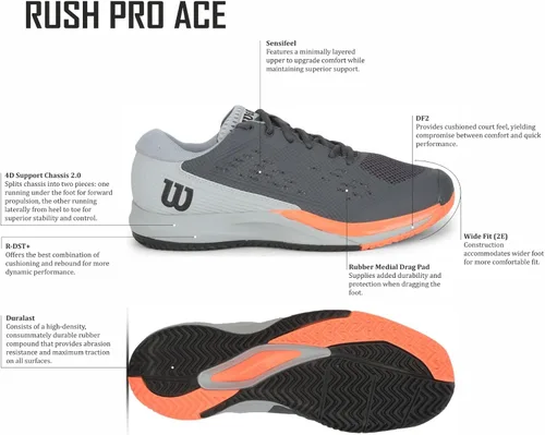 Miniatura 2 de Wilson Tenis Rush Pro Ace para hombre