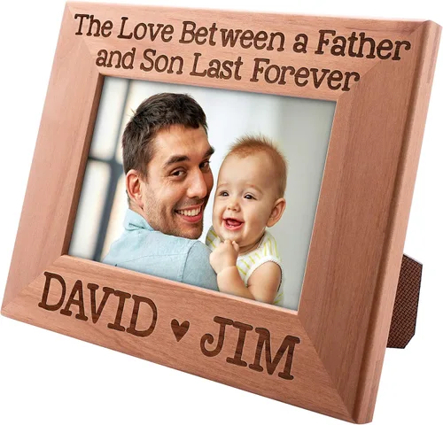 Miniatura 6 de Marco de fotos personalizado para regalos de papá, marco de fotos de madera de 4 x 6 pulgadas, gran regalo para el día del padre Padre Hija