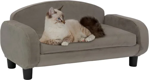 Miniatura 10 de Paws & Purrs Sofá cama para gatos, sofá para mascotas para gatos de interior, camas elevadas para gatos con funda de colchón extraíble lavable