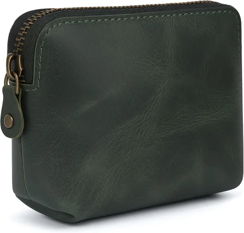 Miniatura 13 de Bolsas de Cosméticos de Cuero Azul Para Mujeres Juego de Viaje – Monedero con Cremallera Hecho a Mano Juego de Bolsas de Maquillaje Azul Pequeñas