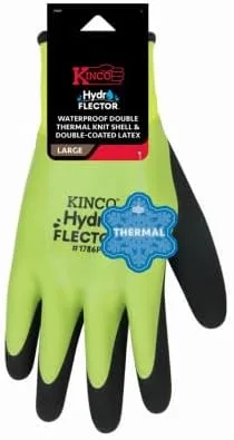 Miniatura 6 de Kinco - Guantes de trabajo impermeables con forro hidroflector de látex, extra cálidos, (1786P)