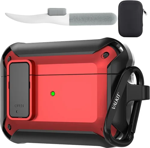 Miniatura 28 de Valkit Funda para Airpods para hombres con cerradura, funda de cuerpo completo con llavero para AirPods de Apple a prueba de golpes, funda