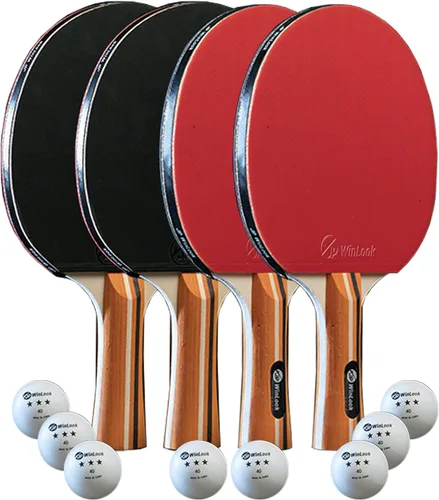 JP WinLook Juego de palas de ping pong, juego de paletas de tenis de mesa portátil con palas de ping pong, estuche profesional y pelotas de ping