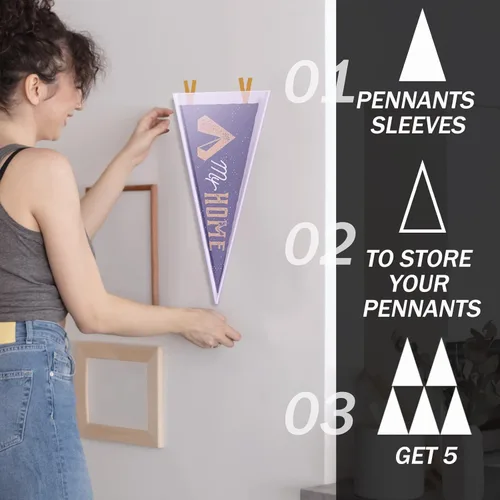 Miniatura 4 de Gueevin 5 soportes para banderines para banderines de 12 x 30 pulgadas, marco de bandera de plástico rígido transparente para mostrar carteles
