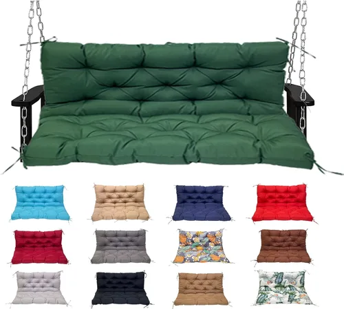Miniatura 11 de Swing Cushions 2 Seater Replacement Waterproof Porch Swing Cushions with Backrest Thicken 4" Replacement Swing Cushions for Outdoor Furniture Patio