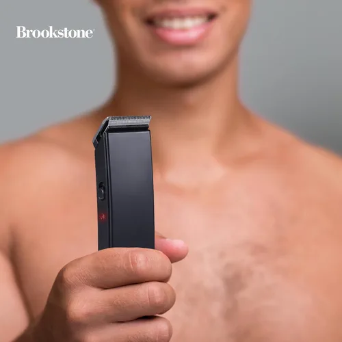 Miniatura 6 de Brookstone - Cortadora de pelo inalámbrica con base de carga, aseo de precisión para cabello, barba y cuerpo con peines guía ajustables