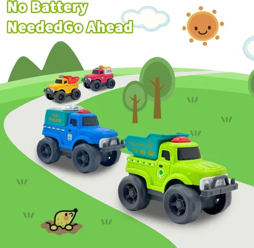 Miniatura 3 de Aigitoy Juguetes de auto para niños y niñas de 1 a 3 años, camión de reciclaje verde, sin BPA, sin ftalatos, PVC, plástico reciclado, juguete