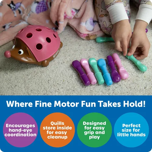Miniatura 5 de Learning Resources Spike The Fine Motor Hedgehog Pink - Juguetes Montessori para niños pequeños, forma apilable, regalos para niños y niñas, cubo