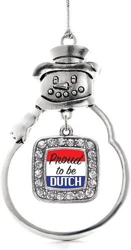 Miniatura 233 de Inspired Silver - Adorno de rodillo de reina - Adorno cuadrado de plata con muñeco de nieve con joyas de circonita cúbica