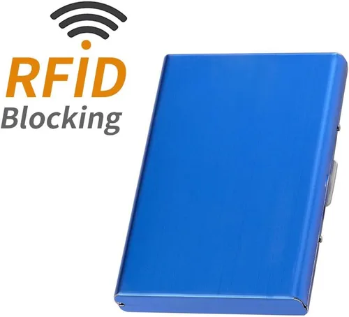 Miniatura 3 de Tarjetero de metal RFID para tarjetas de crédito, protector delgado para tarjetas de crédito para mujeres u hombres
