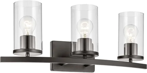 Miniatura 45 de Kichler Crosby 45495NI - Aplique de pared de 9.25 pulgadas en níquel cepillado, 1 luz contemporánea para pasillo o baño con cristal de ópalo