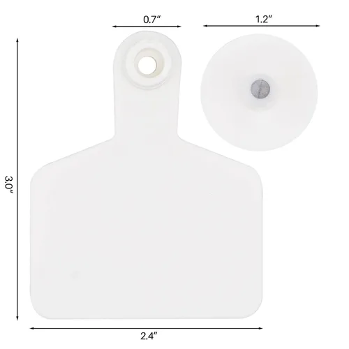 Miniatura 6 de Etiquetas de oído en blanco de plástico para ganado, etiquetas de identificación de animales para ganado, vacas, cerdos, cerdos, ovejas, cabras