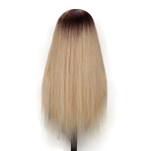Miniatura 4 de Cabeza de maniquí de cabello humano con hombros y plataforma de 24 a 26 pulgadas, muñeca femenina, maniquí de entrenamiento, cabeza de maniquí