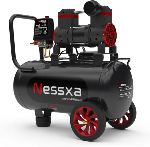 Compresor de aire ultra silencioso de 8 galones, 1.5HP 4.52 CFM, tanque de compresor de aire sin aceite máximo de 115 PSI, 110V/60Hz, compresor de