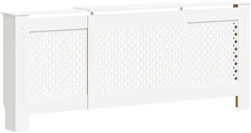 Miniatura 20 de vidaXL Cubierta del radiador, gabinete de cubierta de calentador de diseño de listones con estante de almacenamiento superior, ocultar tubos Marrón