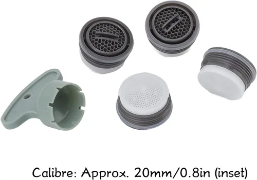 Miniatura 6 de Garosa Aireadores de grifo M20 con herramienta de llave, juego de piezas de repuesto de restrictor de ahorro de agua para fregadero de cocina, grifo