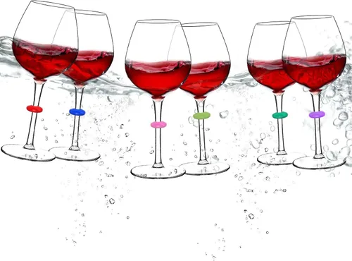 Copas de vino flotantes para piscina con etiquetas de dijes, accesorios de piscina para adultos, copas de vino irrompibles junto a la piscina, copa