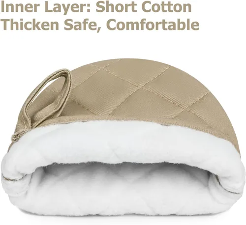 Miniatura 4 de 1 par de manoplas cortas para horno, guantes de cocina de silicona resistentes al calor para 500 grados, superficies de agarre antideslizantes y asa