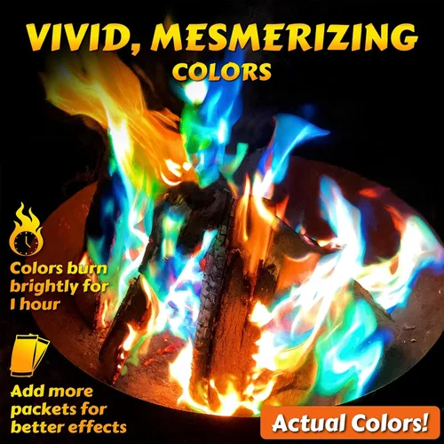 Miniatura 2 de HGD (Paquete de 28) Paquetes de Cambio de Color de Fuego de Hoguera Mágica para Hoguera - En Realidad 30pk Bono 2 Gratis, Chimenea