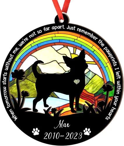 Miniatura 116 de Adorno personalizado para atrapasoles de sabueso afgano, adorno de Navidad de sabueso afgano, regalo para perro amante, sabueso afgano conmemorativo