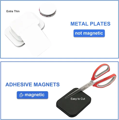 Miniatura 6 de Towjug Imanes adhesivos flexibles y placas redondas de metal, 56 puntos magnéticos adhesivos con calcomanías de hierro para manualidades