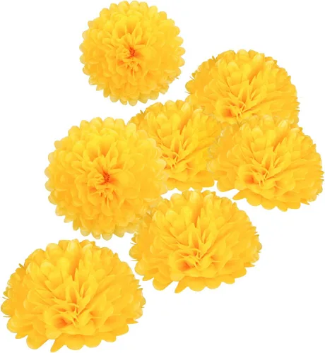 Miniatura 6 de Pompones de seda marrón de 10 pulgadas, flores de papel de seda para cumpleaños, boda, baby shower, fiesta de té, decoración de mesa de postre