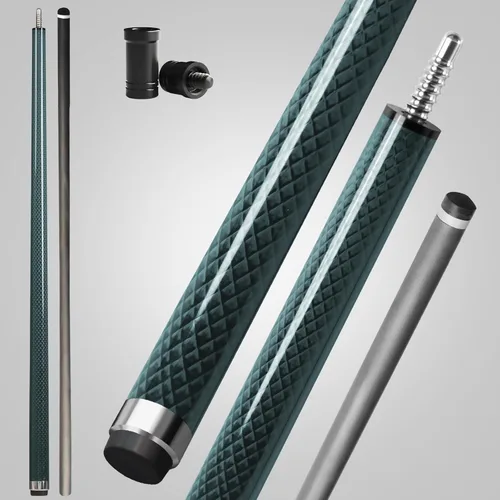Miniatura 14 de Taco de piscina de fibra de carbono, eje de fibra de carbono premium, palos de billar Pro Taper con punta multicapa, agarre sin envoltura, junta