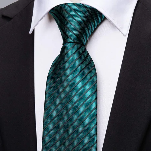 Miniatura 270 de Barry.Wang Juego de corbatas para hombre, corbata de seda a rayas, tejido a cuadros, gemelos formales, negocios, boda