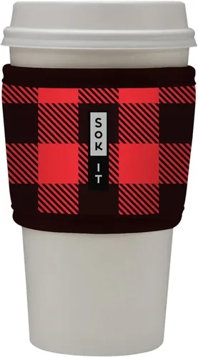 Miniatura 161 de Sok It HotSok Coffee & Tea - Funda de neopreno con aislamiento reutilizable (floral abstracto)