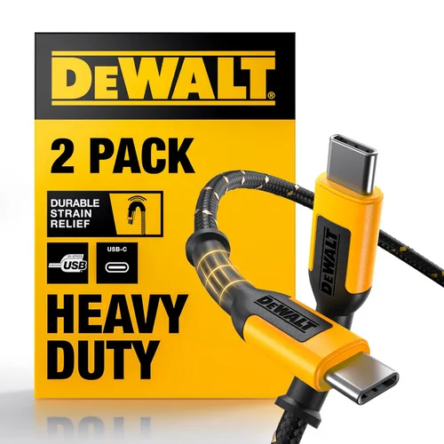 Miniatura 10 de DEWALT Cable USB C de Alta Resistencia, Cable USB C de 60 Vatios para Sitio de Trabajo, Cable de Alta Velocidad de Tipo C a Tipo C, Carga Rápida PD