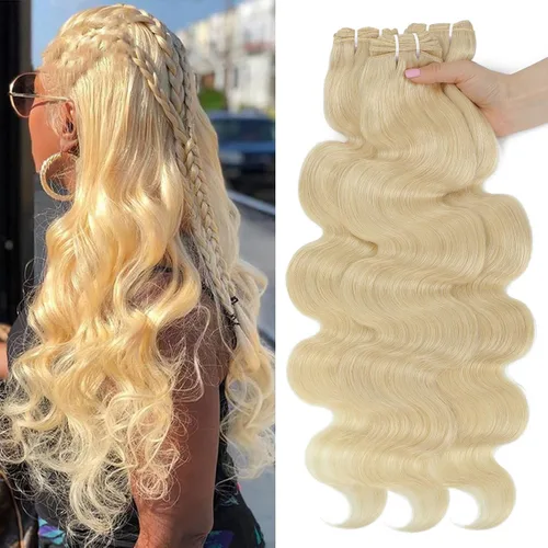 Miniatura 32 de DMKEEP Extensiones de cabello humano ondulado con cierre, 12, 14, 16+10 pulgadas, 100% cabello virgen brasileño sin procesar, 3 paquetes con cierre