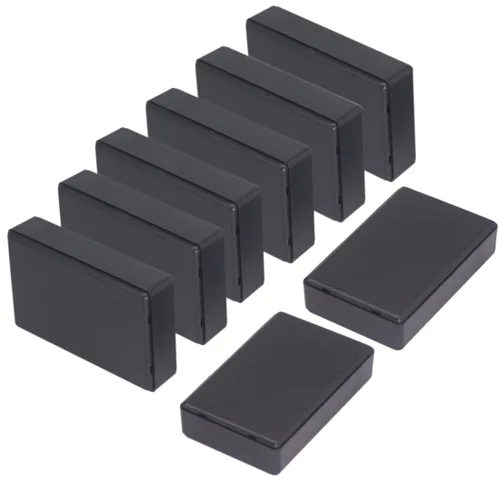 Miniatura 21 de Zulkit 12 cajas de proyecto de plástico ABS para proyectos eléctricos, caja de conexiones de energía, color negro, 1.97 x 1.10 x 0.59 pulgadas