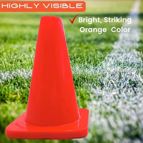 Miniatura 6 de Versatyle Heavy Duty Agility Training Cones (2 in, 6 in, 9 in, 12 in, 18 in, 28 in) for Sports and Kids Coaching, Multipurpose Field Marker Cones