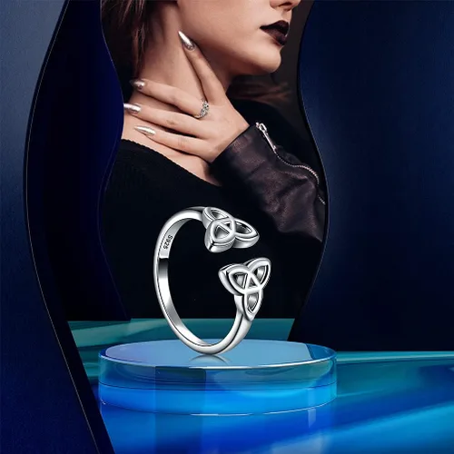Miniatura 9 de Collar con dije de cruz de nudo celta para hombres y mujeres, pistola negraoro de 18 quilates sobre plata de ley 925, collar de nudo de trinidad