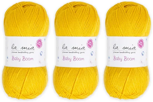 Miniatura 27 de 1 madeja La Mia Baby Boom, hilo acrílico 100% antipilling para tejer y ganchillo para tejer y ganchillo, 3.53 oz (3.5 onzas) / 820.2 ft