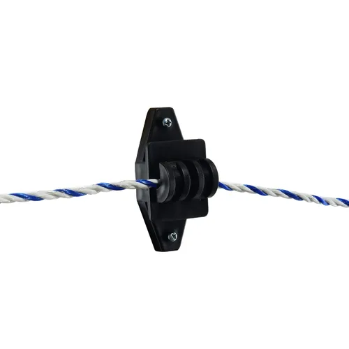 Miniatura 4 de Aisladores eléctricos de garra de poste de madera para valla de alta resistencia, alambre de polietileno de alta resistencia, color negro (25)