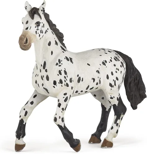 Papo - Figura de caballo Appaloosa negra realista para niños - A partir de 3 años - Colección de caballos y ponis - Juego educativo para montar a