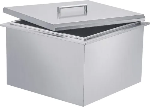 Miniatura 9 de Baúl de hielo desplegable - 14 pulgadas de ancho x 20-1/2 pulgadas de profundidad x 13-1/4 pulgadas de alto, enfriador de hielo de acero inoxidable