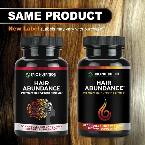 Miniatura 5 de TRIO NUTRITION Abundancia capilar Suplemento vitamínico natural para el crecimiento del cabello, uñas fuertes y piel suave Impulsado