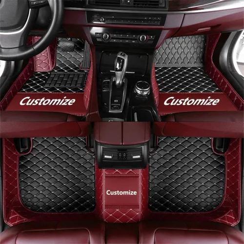 Miniatura 6 de Alfombrillas de cuero personalizadas para automóvil, personalizadas, para camión, sedán, cupé y SUV, revestimientos de lujo con diamantes (beige)