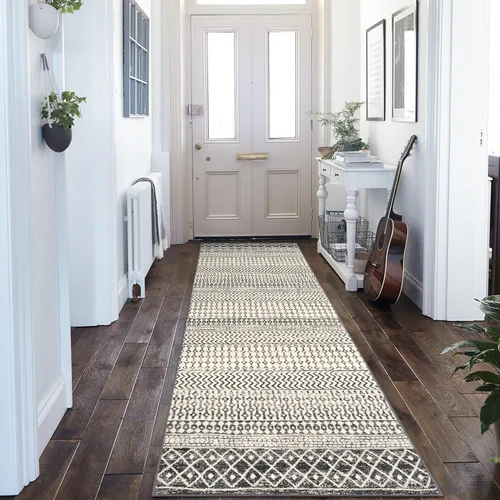 Miniatura 41 de Alfombras marroquíes para sala de estar, 5 x 7 pies, alfombra suave bohemia envejecida antideslizante grande, alfombra de granja de pelo bajo