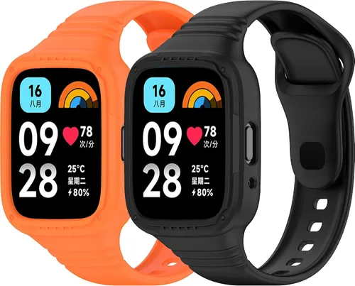Miniatura 10 de Compatible con Redmi Watch 3 Active/Watch 3 Lite correas con funda antigolpes, correa deportiva de repuesto ajustable de silicona para Redmi Watch 3