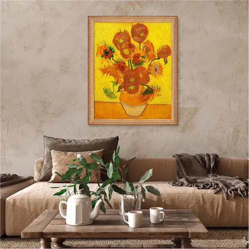 Miniatura 775 de A&T ARTWORK Campo de trigo con cipreses de Van Gogh Las reproducciones de arte clásico mundial, impresiones en lienzo giclée para decoración
