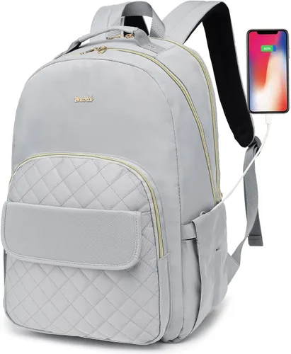 Miniatura 9 de Mochila para laptop para mujer, mochilas de viaje de negocios de 15.6 pulgadas, mochila escolar para niñas, profesores, mochila apta para la Negro