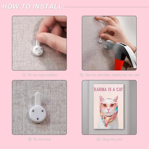 Miniatura 8 de BFKDKG Taylor - Póster de pared en lienzo, arte de pared de Karma Is A Cat, póster de letras para dormitorio, decoración de pared de habitación