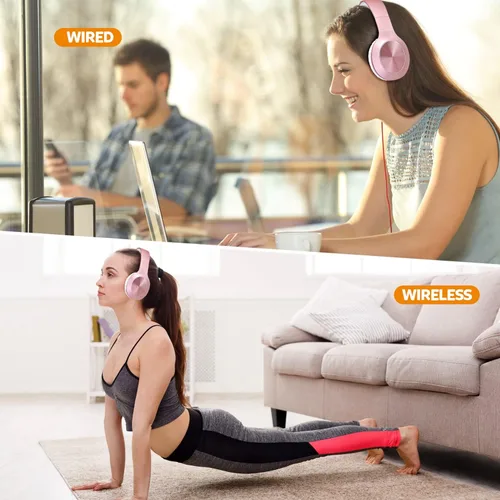 Miniatura 7 de Rydohi - Auriculares inalámbricos Bluetooth sobre la oreja con tiempo de reproducción de 68H, auriculares estéreo HiFi con micrófono y modos 3EQ