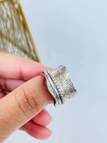 Miniatura 64 de Boho Spinner Ring, Mothers Day Gift, Silver 925 Women Ring, Sterling Silver 925 Ring, Fidget Spinner Ring,Women Silver Anxiety Ring