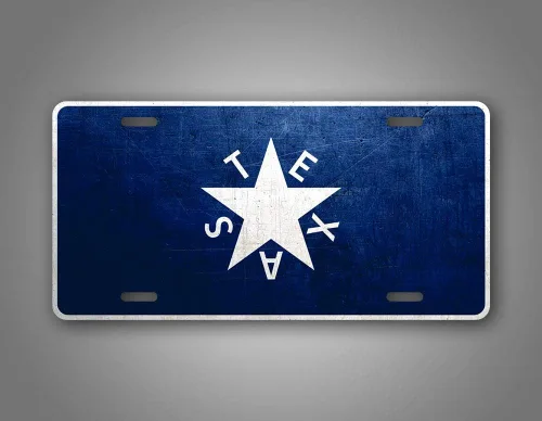 Miniatura 3 de Placa de matrícula de la bandera de Texas De Zavala de metal envejecido, etiqueta de automóvil antigua The Lone Star State TX 6 x 12 pulgadas