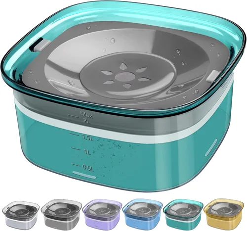 Miniatura 10 de UPSKY Cuenco de agua para perros de 70 onzas, 2 litros, sin derrames, gran capacidad, a prueba de derrames, alimentador de agua lento para mascotas